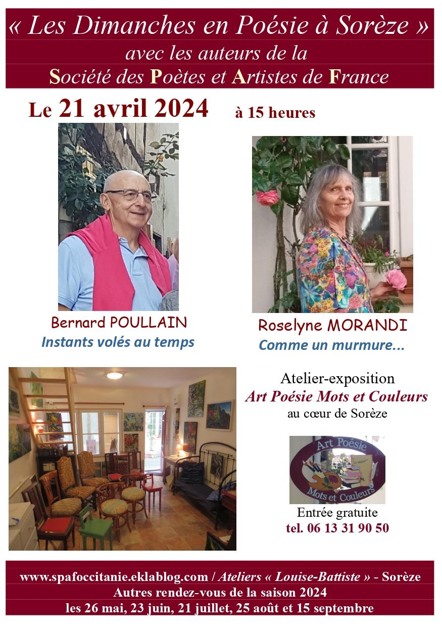 21 avril 2024 bernard poullain et roselyne morandi